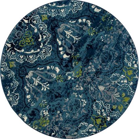 ART CARPET 8 Ft. Bastille Collection Emerge Woven Round Area Rug, Teal 841864109980